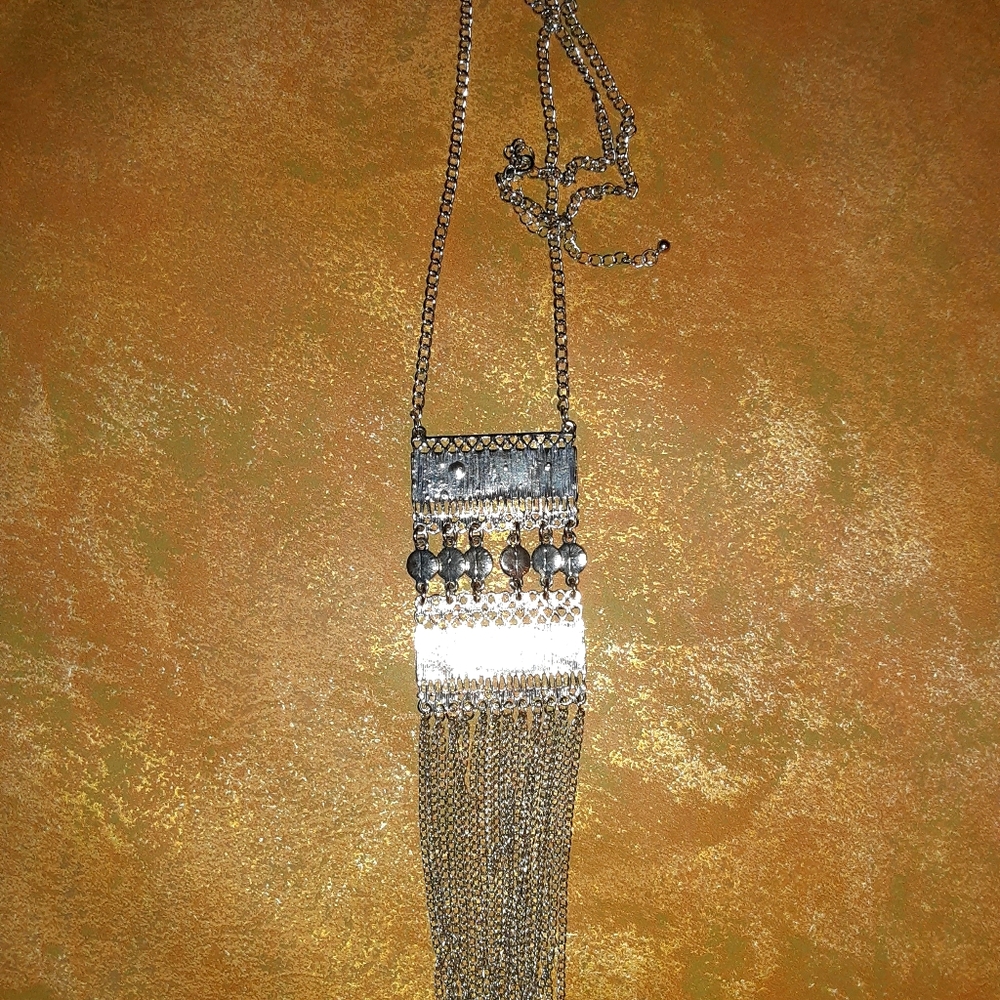 NWOT Boho Silver coin chain - Picture 2 of 2